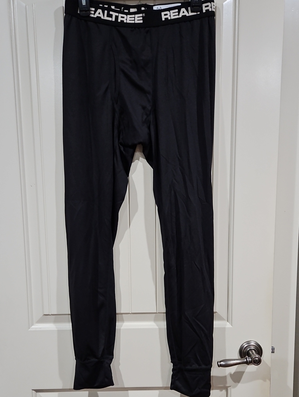 3 Pair Realtree Black Performance Thermal Base Layer Pants, Size M(32-34).